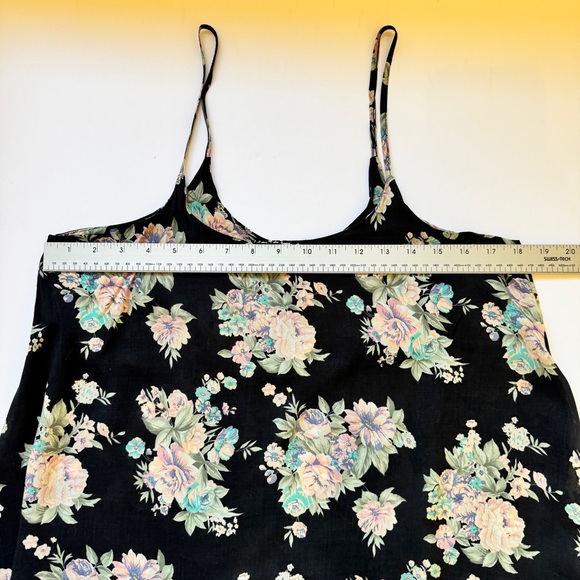Brandy Melville Gaby Swing Slip Dress Floral Babydoll Mini Dress Flowy Tunic OS - Picture 8 of 11